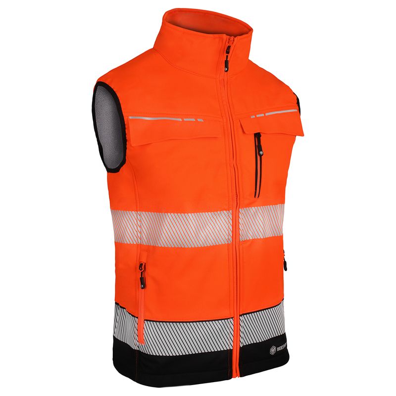Deltic Two-Tone Hi-Vis Softshell Rail Bodywarmer Black