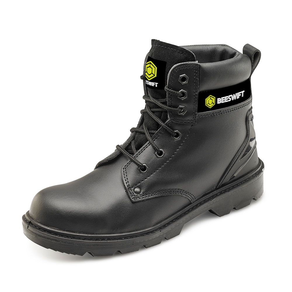 Smooth Leather 6 Inch Boot Black