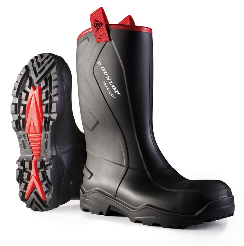 Dunlop Purofort +Rugged Full Safety Rigger Boots Black