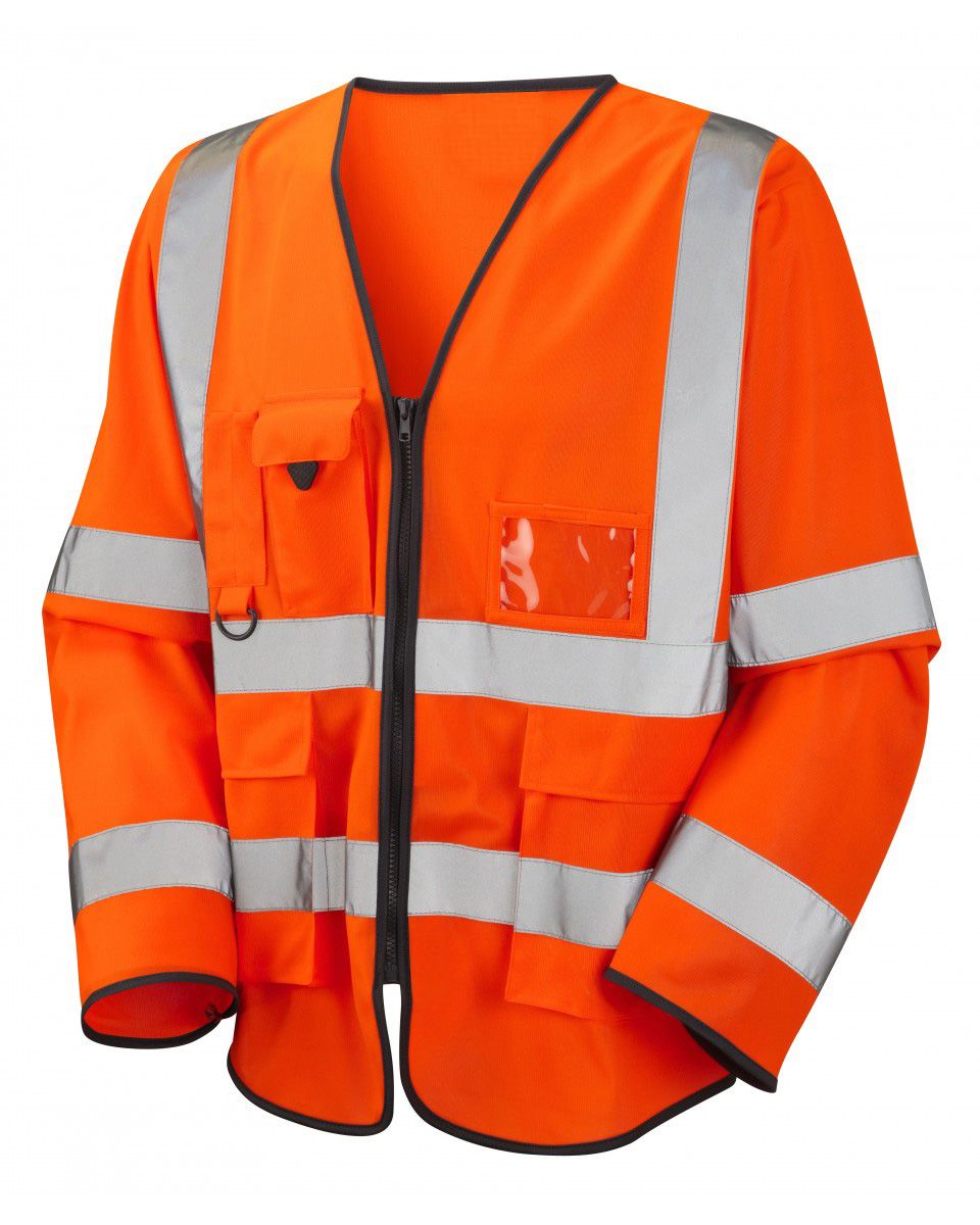 Hi-Vis Long Sleeve Executive ID Jerkin Orange