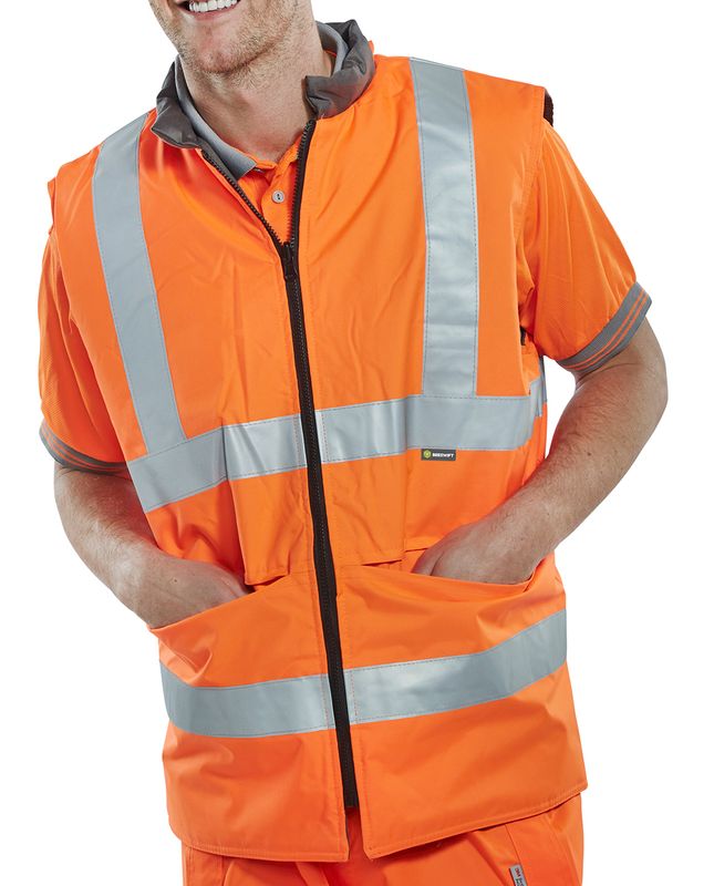 Reversible Hi-Vis Interactive Bodywarmer Orange