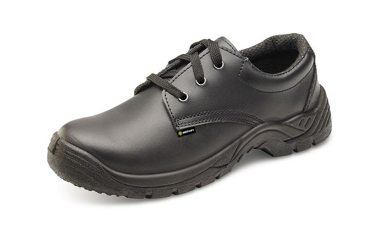 Smooth Leather Tie Shoe Black