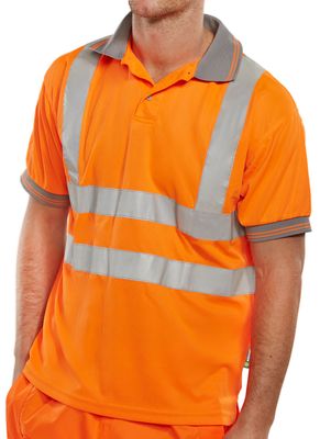 Short Sleeve Hi-Vis Polo Shirt Orange
