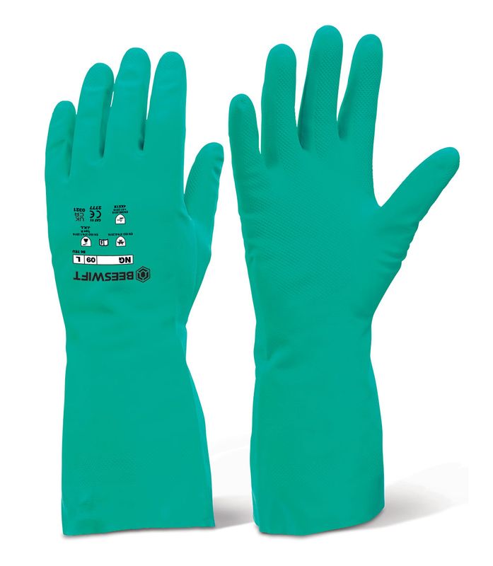 Nitrile Rubber Chemical Gloves Green