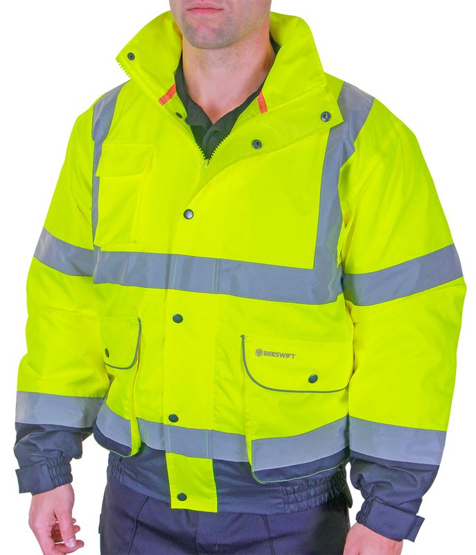 Two-Tone Hi-Vis Constructor Bomber Jacket