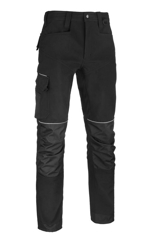 Tornio Fleece Lined Soft Shell Stretch Work Trousers (Black)