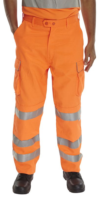 Hi-Vis Rail Spec Trousers (Orange)