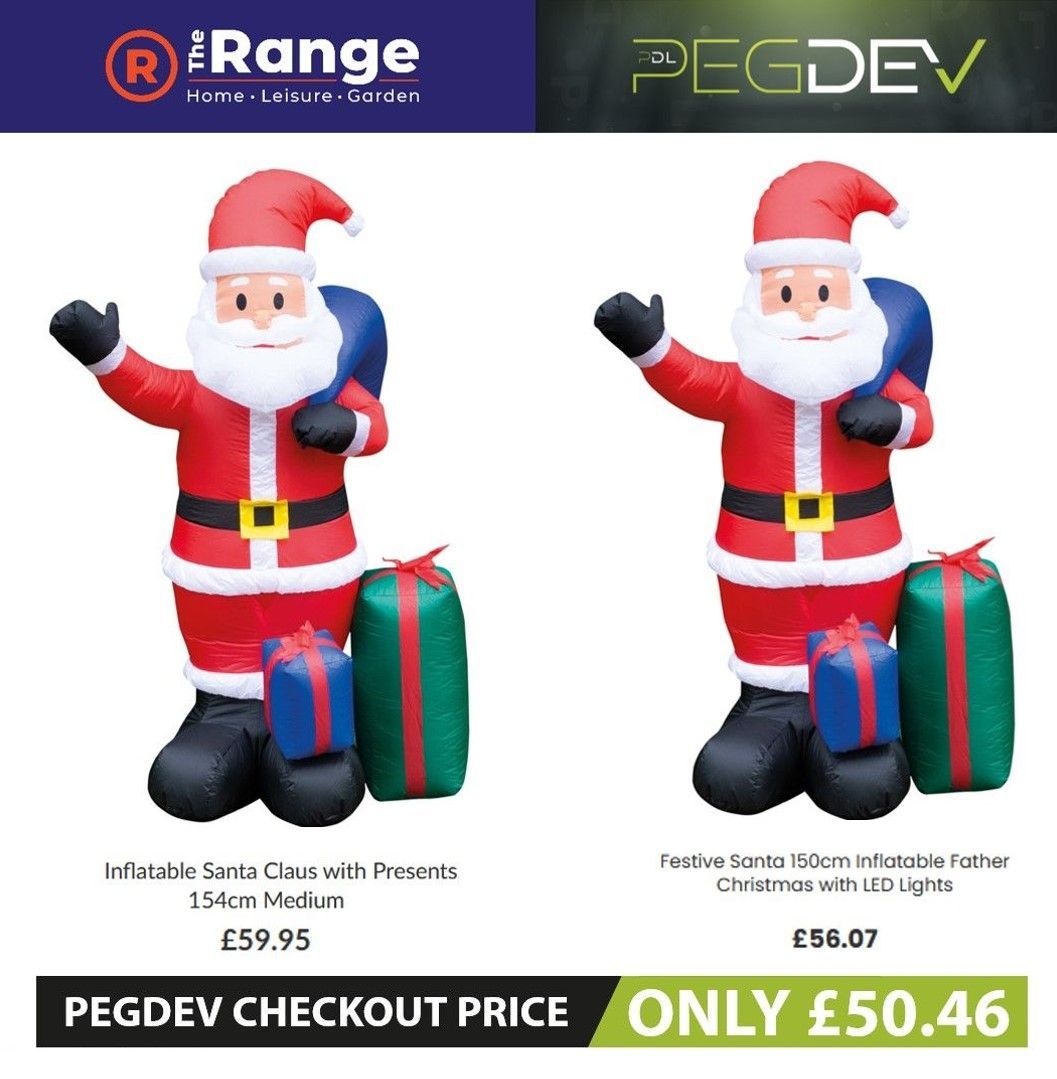 Festive Santa 150cm Inflatable Father Christmas with LED Lights