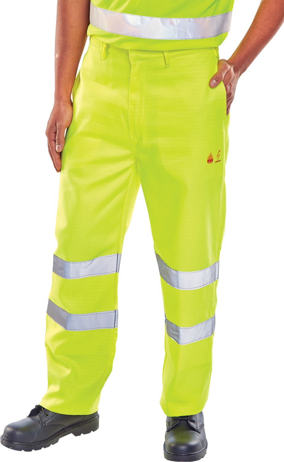 Tesla Fire Retardant Hi-Vis Anti-Static Trousers (Saturn Yellow)