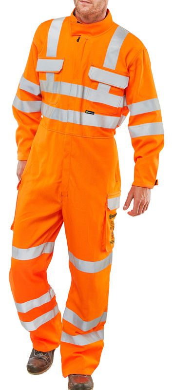 Arc Compliant Hi-Vis Rail Spec Boilersuit (Orange)