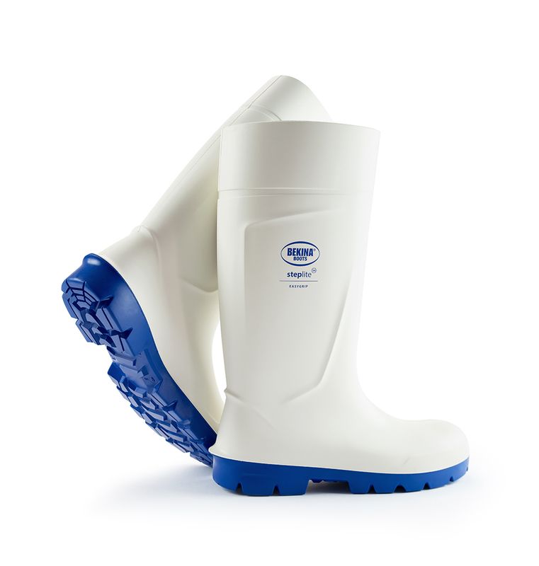Bekina Steplite Easy Grip Safety Wellingtons S4 (White)