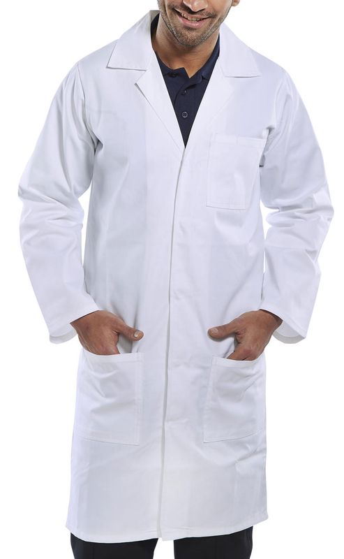 Poly Cotton Warehouse Coat (White)
