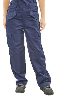 Ladies Polycotton Trousers (Navy Blue)