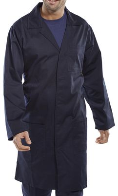 Poly Cotton Warehouse Coat (Navy Blue)