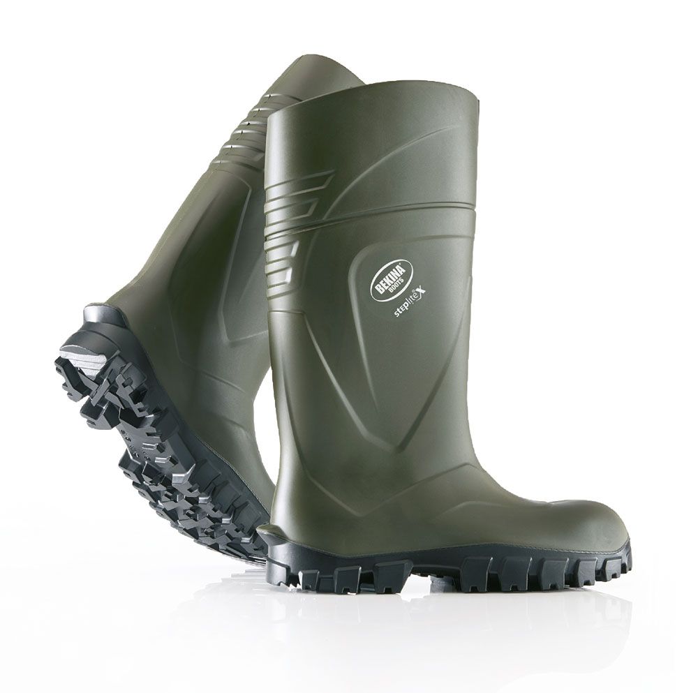 Bekina Steplite X Solid Grip Full Safety Wellingtons S5 (Green)