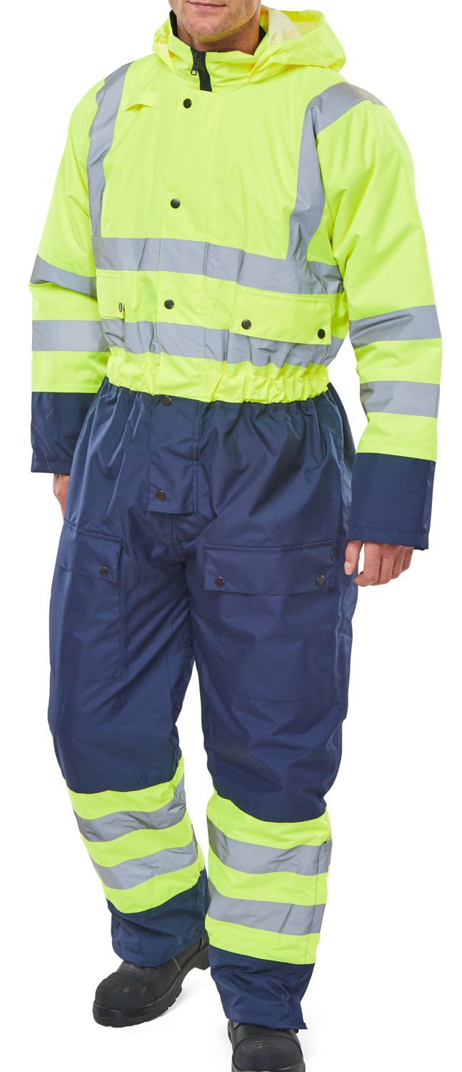 Thermal Two-Tone Hi-Vis Waterproof Overall (Saturn Yellow / Navy)