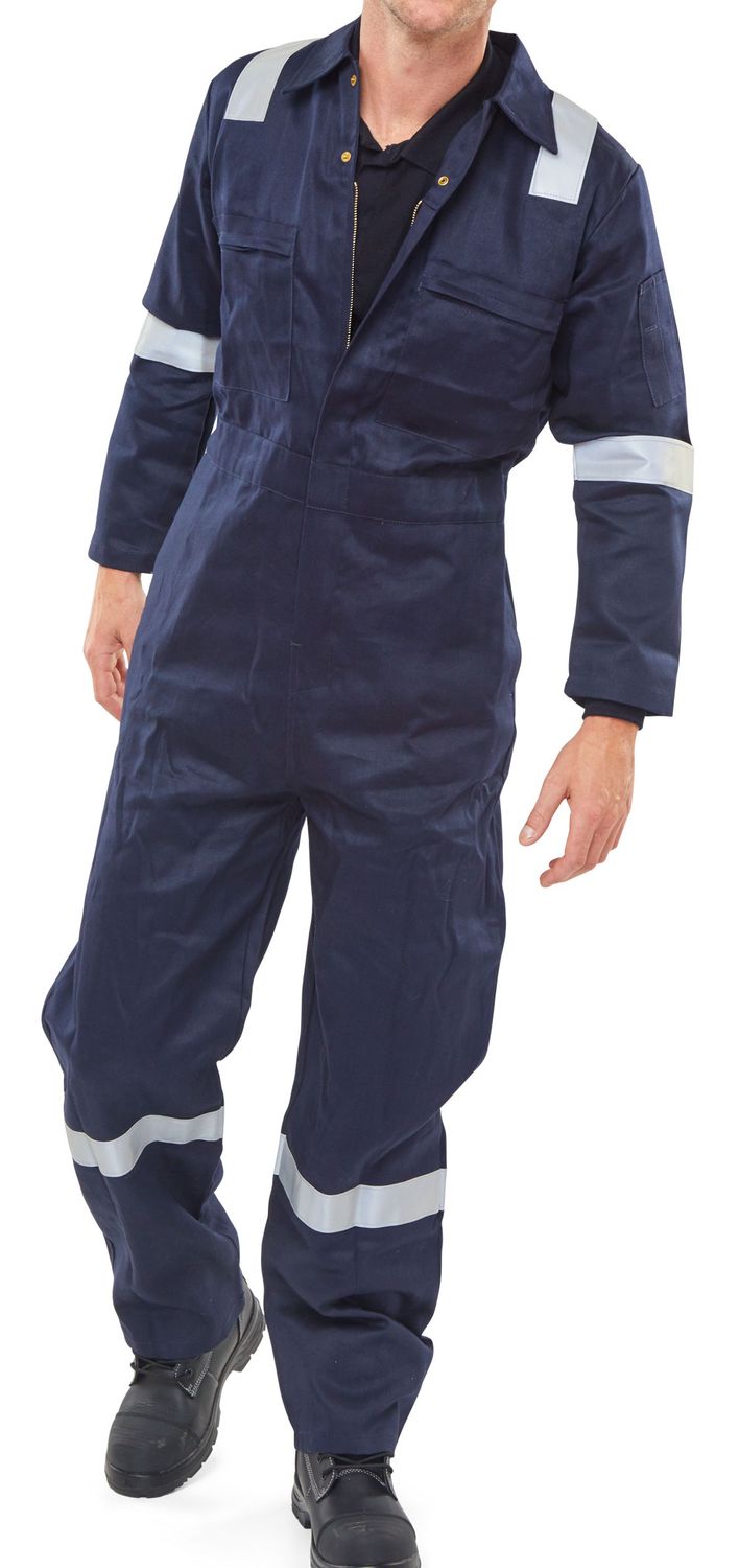 Burgan Fire Retardant Anti-Static Boilersuit (Navy Blue)