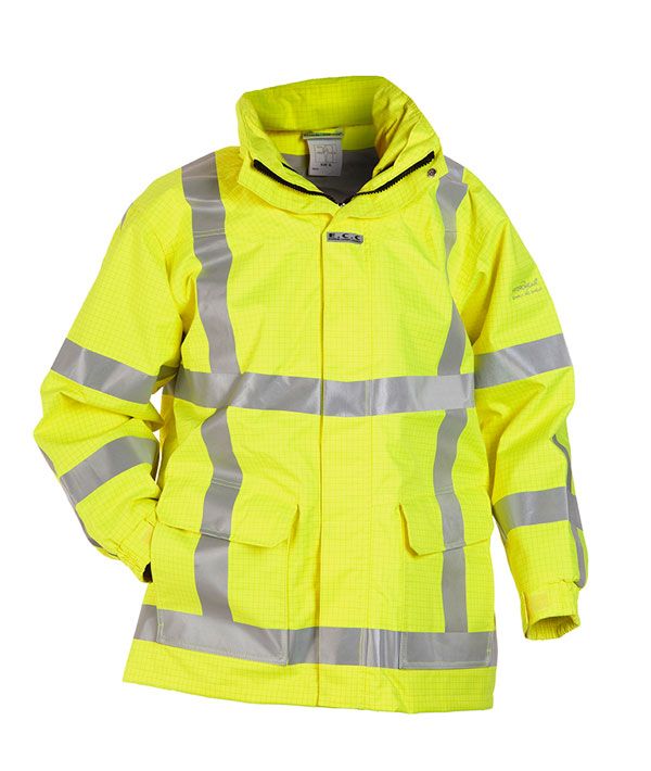 Hydrowear Markelo Multi SNS Fire Retardant Hi-Vis Anti-Static Waterproof Parka Jacket (Saturn Yellow)