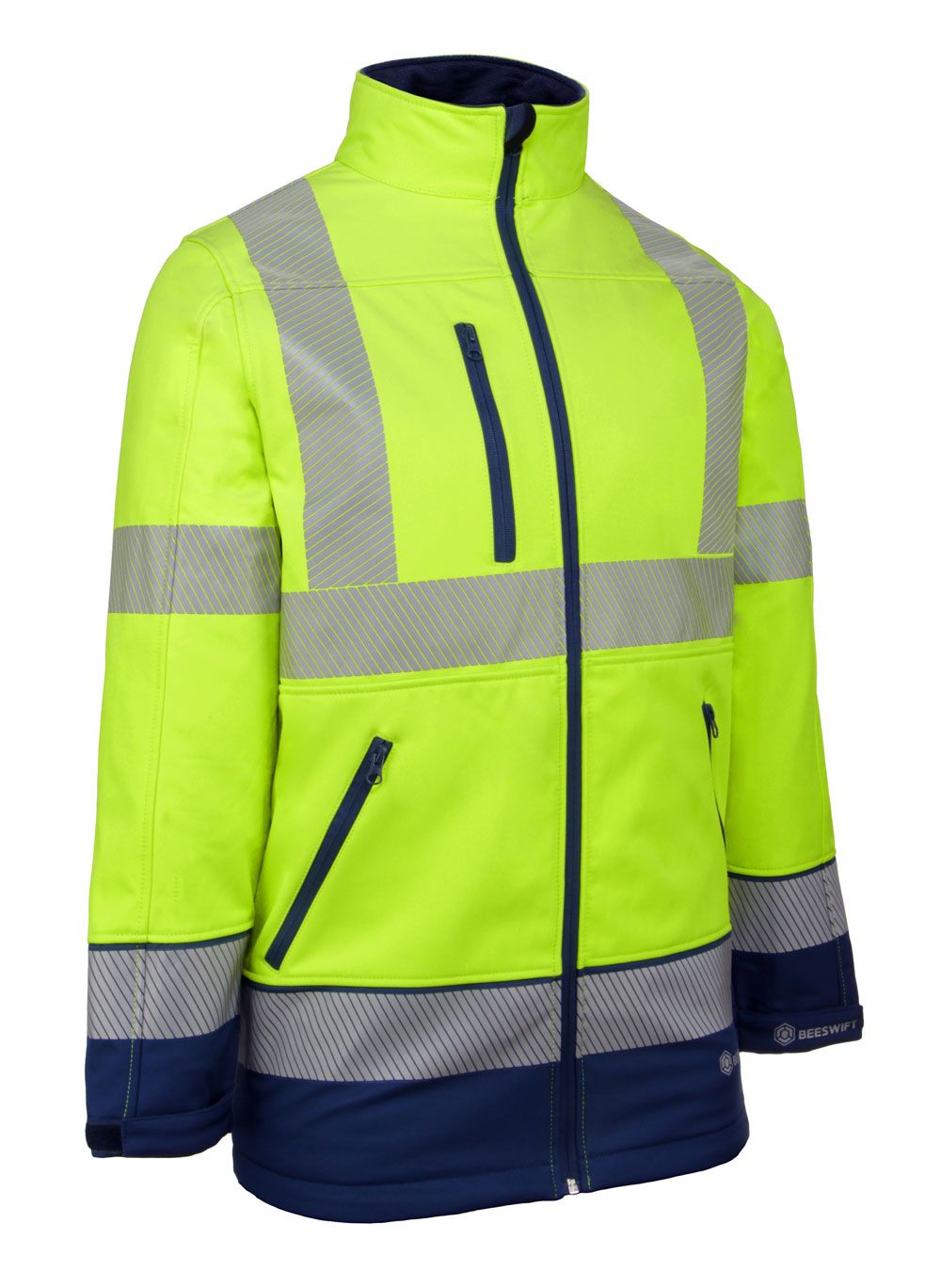 Deltic Hi-Vis Two-Tone Soft Shell Jacket (Saturn Yellow / Royal)