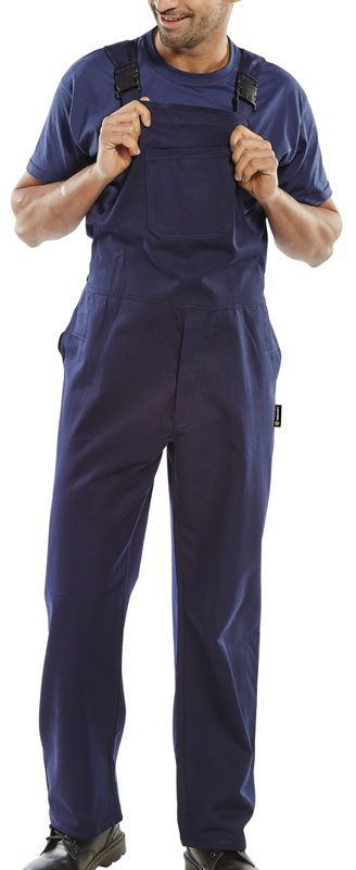 Cotton Drill Bib and Brace (Navy Blue)