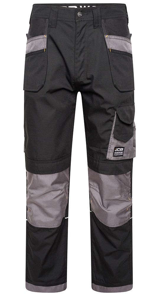 JCB Workwear Trade Plus Rip Stop Trousers (Black/Grey)