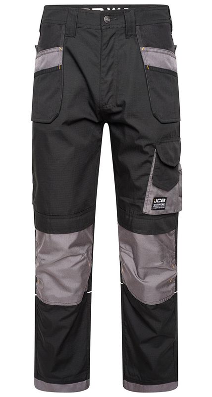 JCB Workwear Trade Plus Rip Stop Trousers (Black/Grey)