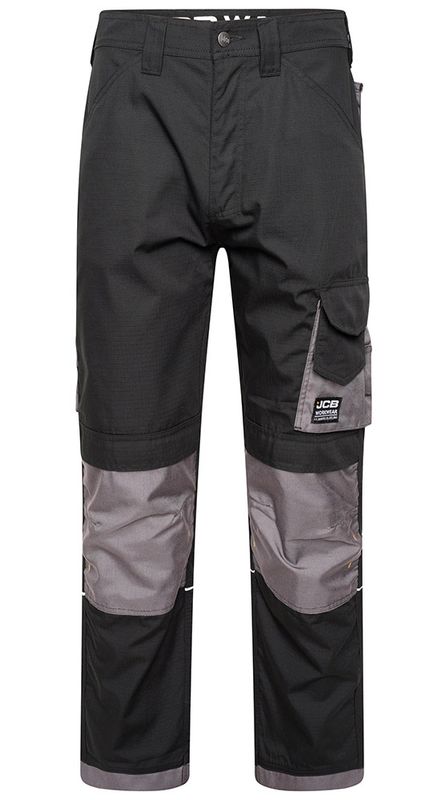 JCB Workwear Trade Rip Stop Trousers (Black/Grey)