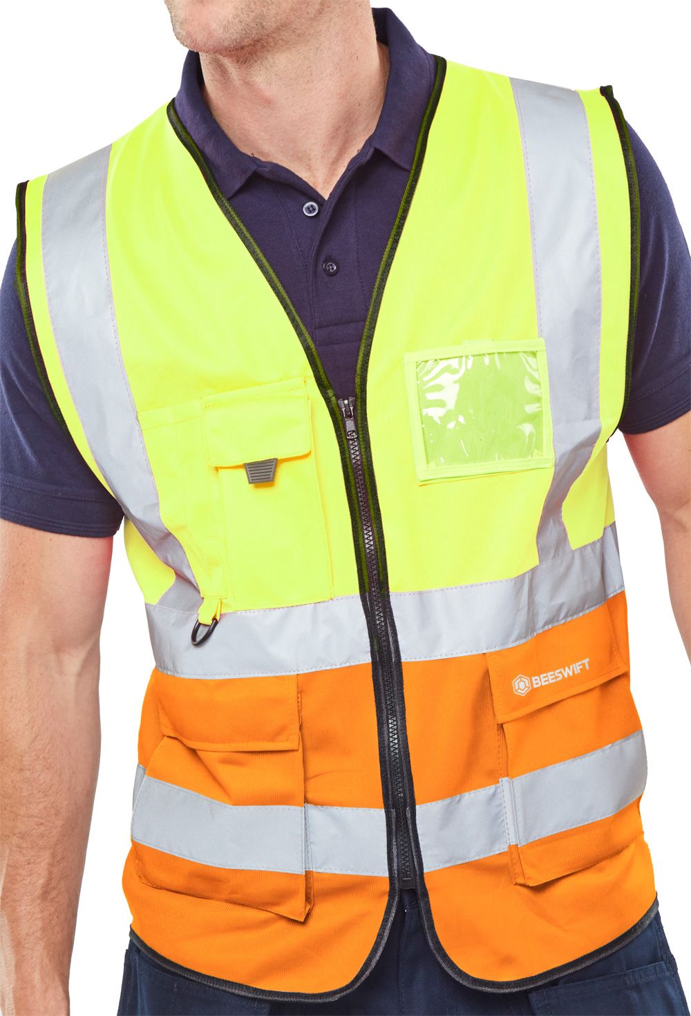Hi-Vis Two Tone Executive ID Vest (Saturn Yellow / Orange)