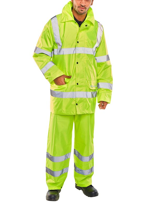 Hi-Vis Lightweight Waterproof Suit (Saturn Yellow)