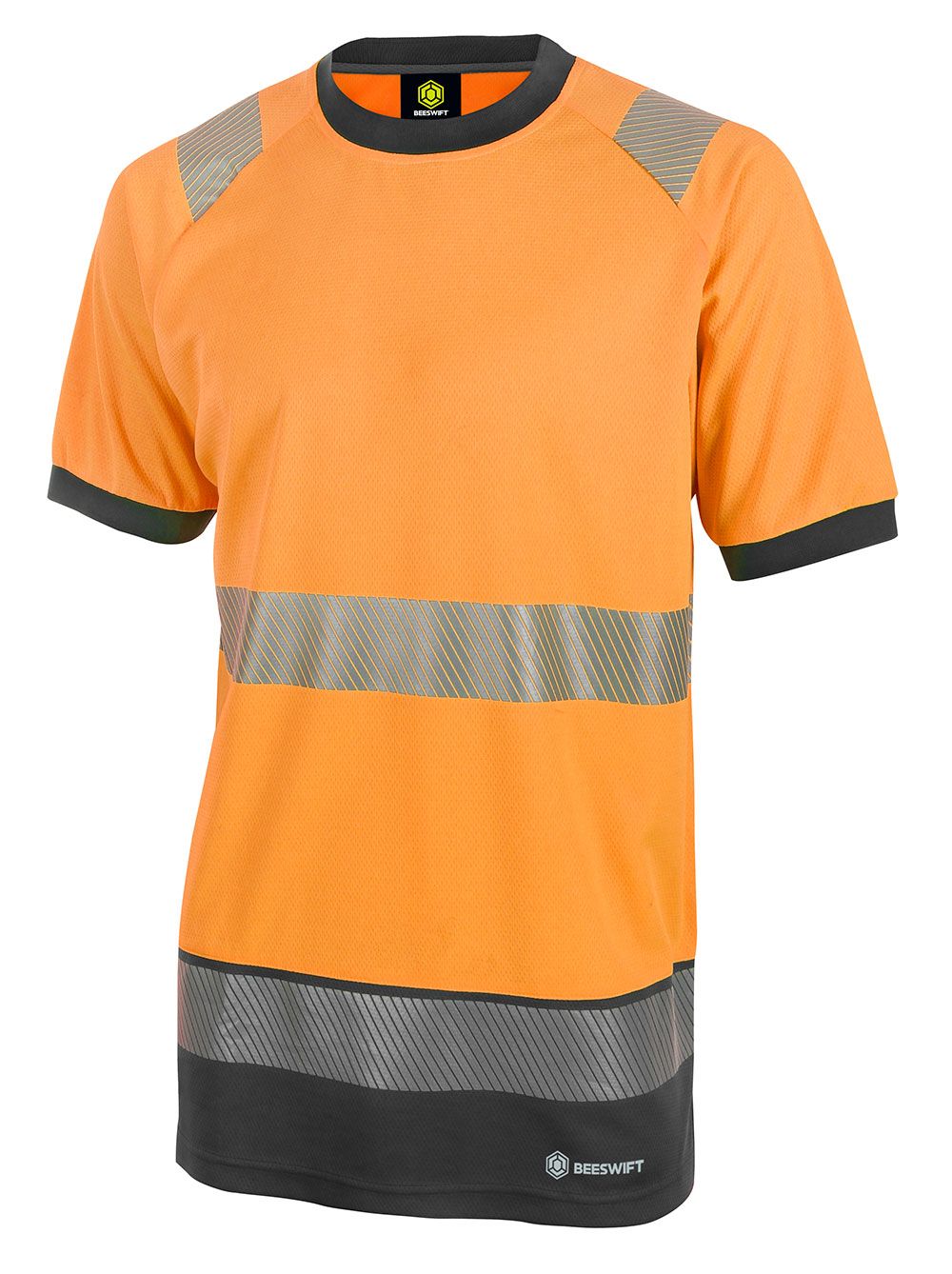 Deltic Hi-Vis Two-Tone Short Sleeve T-Shirt (Orange / Black)