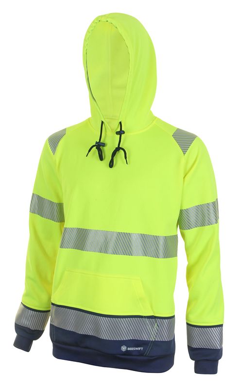 Deltic Hi-Vis Two-Tone Hoodie (Saturn Yellow / Navy)