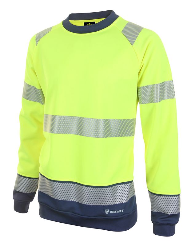Deltic Hi-Vis Two-Tone Sweatshirt (Saturn Yellow / Navy)