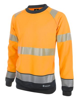 Deltic Hi-Vis Two-Tone Sweatshirt (Orange / Black)
