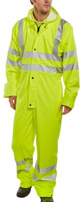 Hi-Vis PU Breathable Coverall (Saturn Yellow)