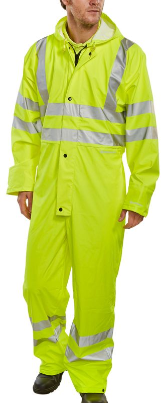 Hi-Vis PU Breathable Coverall (Saturn Yellow)