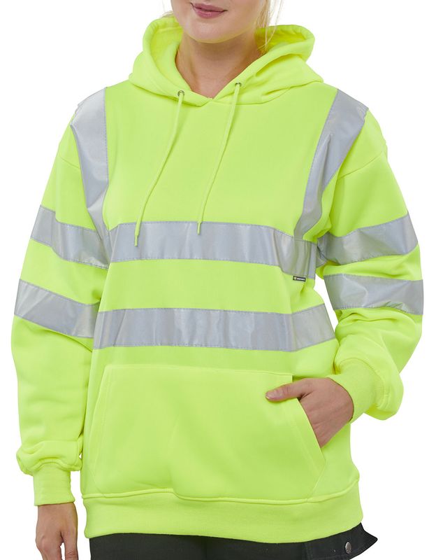 Essential Pull-Over Hi-Vis Hoodie  (Saturn Yellow)