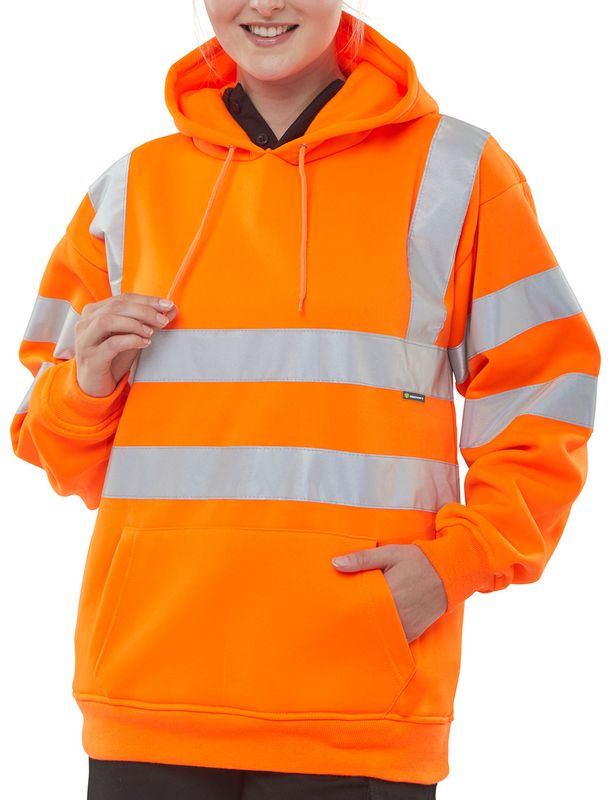 Essential Pull-Over Hi-Vis Hoodie  (Orange)