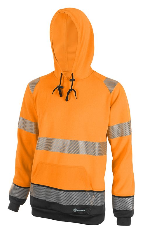 Deltic Hi-Vis Two-Tone Hoodie (Orange / Black)