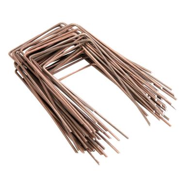 6" Copper-Coated Steel Groundcover Staples for Weed Fabric, Netting, Fleece