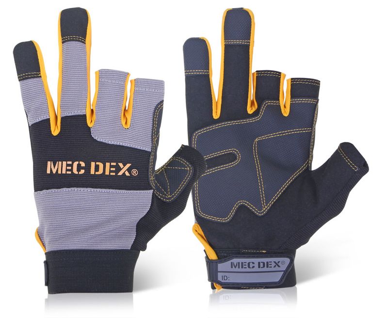 Mecdex Work Passion Tool Mechanics Gloves (Grey / Gold)