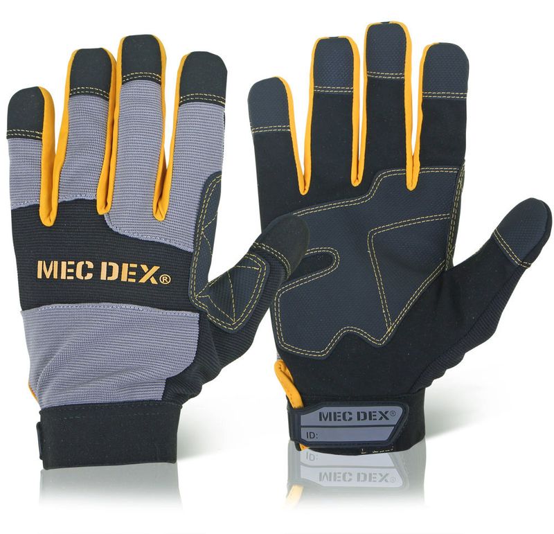 Mecdex Work Passion Impact Mechanics Gloves (Black/Grey)