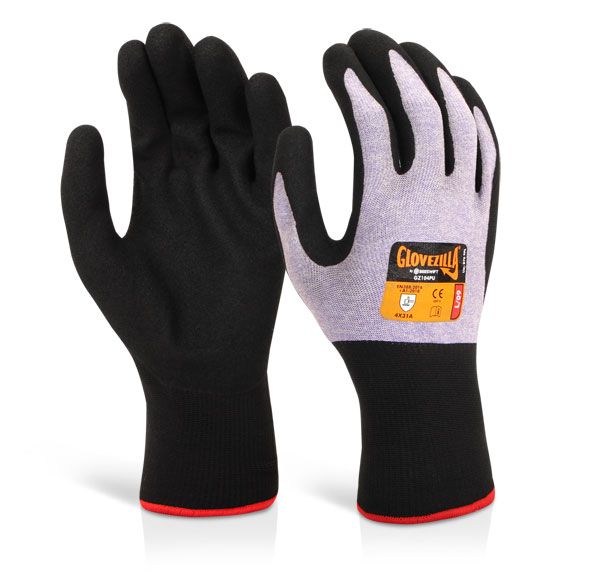 Nitrile Foam Purple Nylon Gloves (Pack of 10)