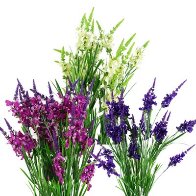 Pack of 6 Artificial Larkspur Stems 80cm � Silk Flowers in White, Purple or Pink