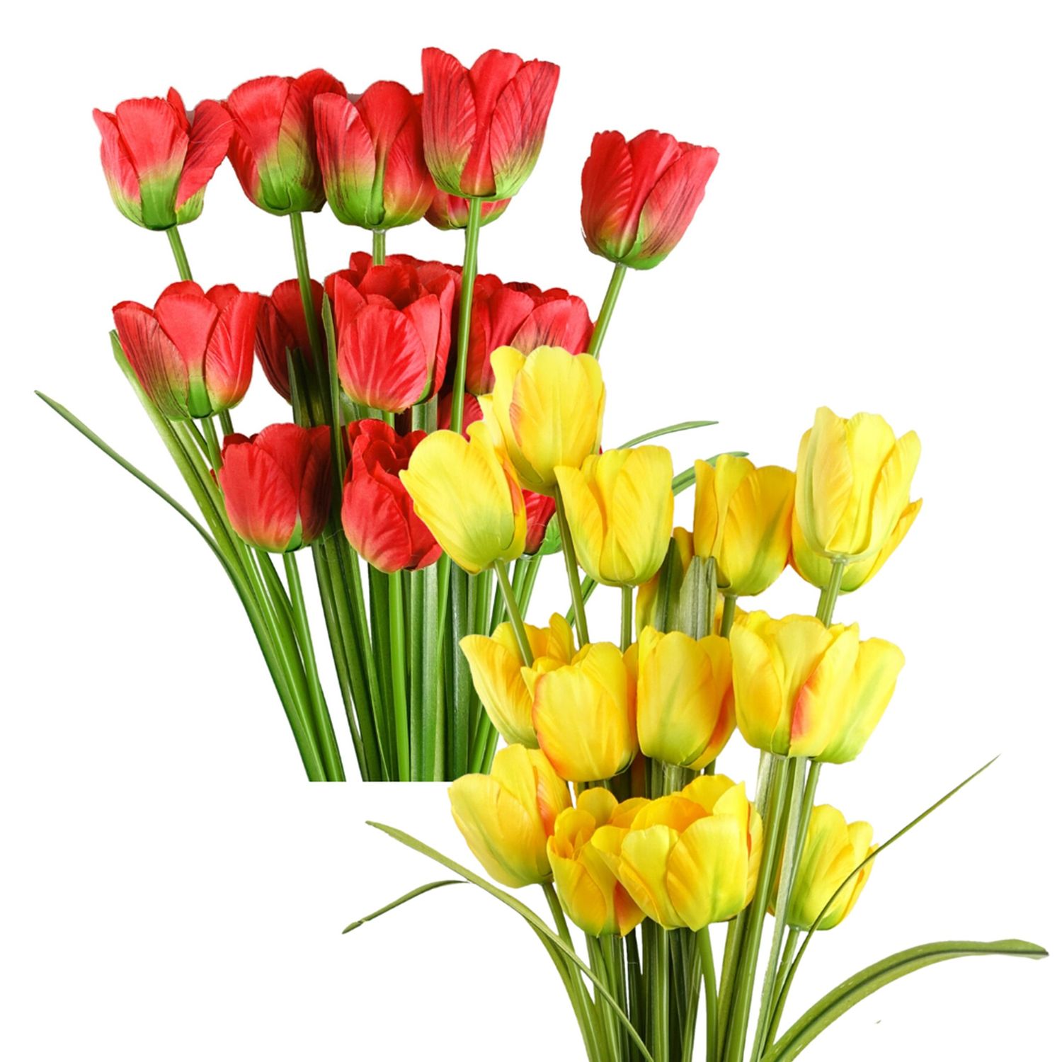 Pack of 6 x 80cm Artificial Tulip Stems Realistic Silk Flowers
