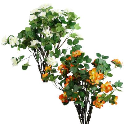 Pack of 6 x 60cm Artificial Flower Foliage Spray with Silk Leaves � Choice of Orange or White � Realistic Floral Decoration