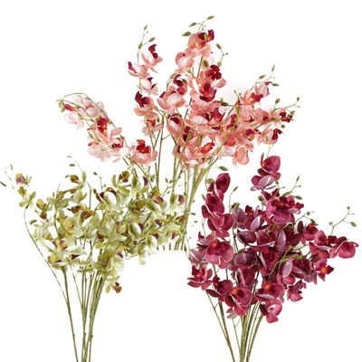 Pack of 6 Artificial Mini Orchid Stems 80cm � Choice of Pink, Dark Pink or Cream