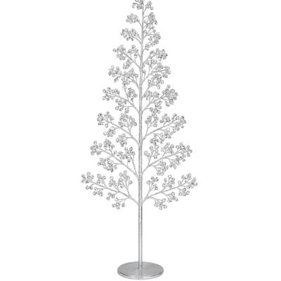 Outdoor LED Christmas Tree 180cm with 1000 Warm White Micro Lights Silver Ball Xmas Decoration Resin Base 5m Cable