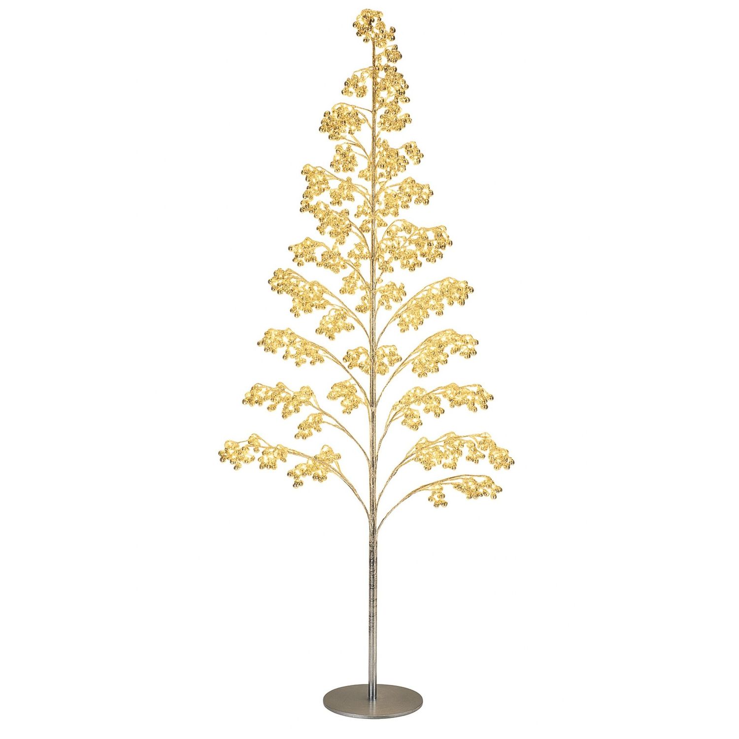 Outdoor LED Christmas Tree 180cm with 1000 Warm White Micro Lights Gold Ball Xmas Decoration Resin Base 5m Cable