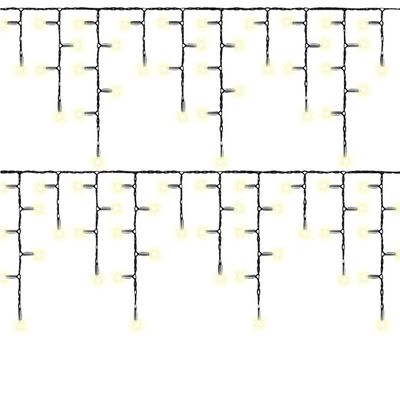 LED Icicle Lights Cool/ Warm White, Black or White Rubber Cable 60/40/20cm Drop
