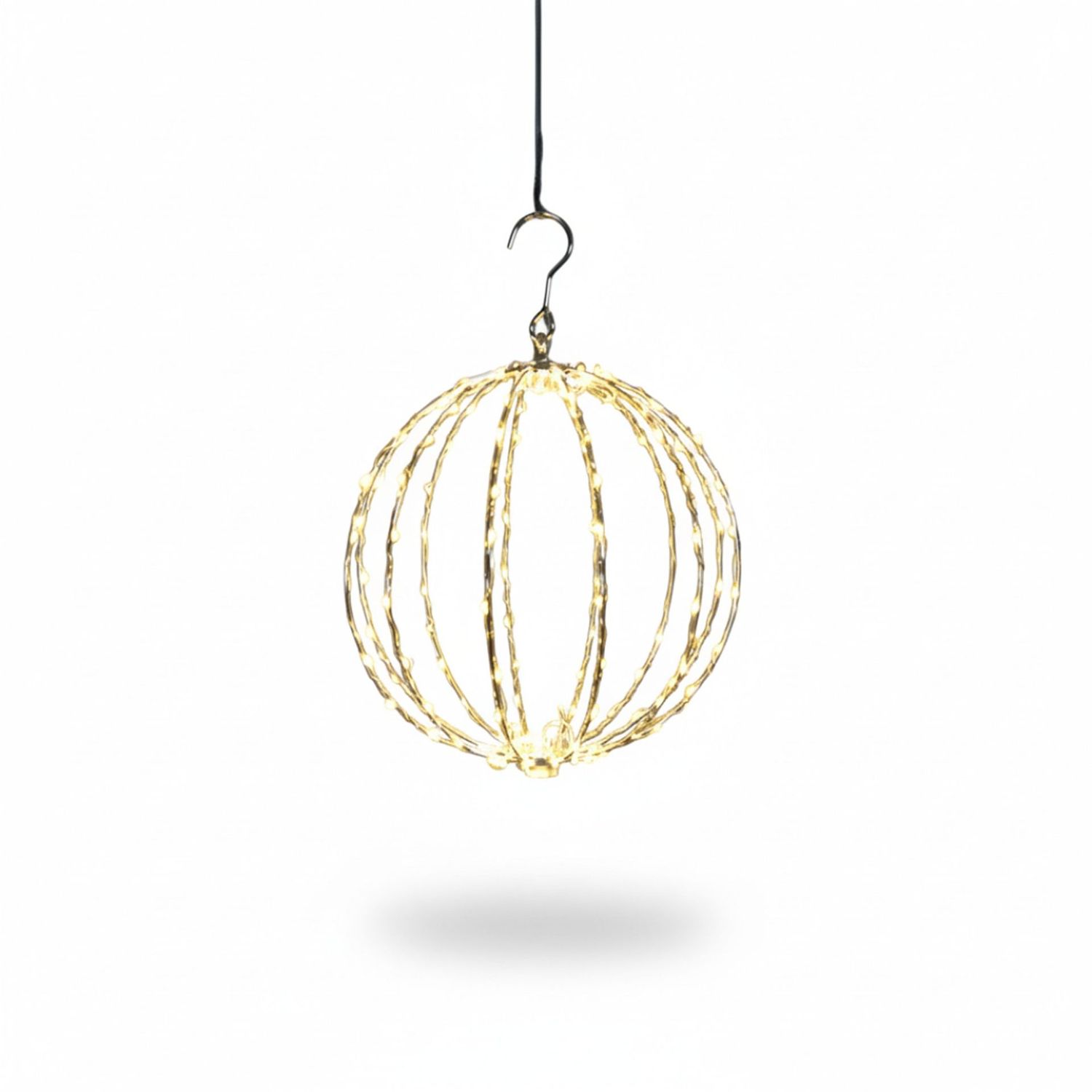 30cm Copper Gold Sphere 140 LED Lights Timer 10m Lead Indoor Outdoor Christmas